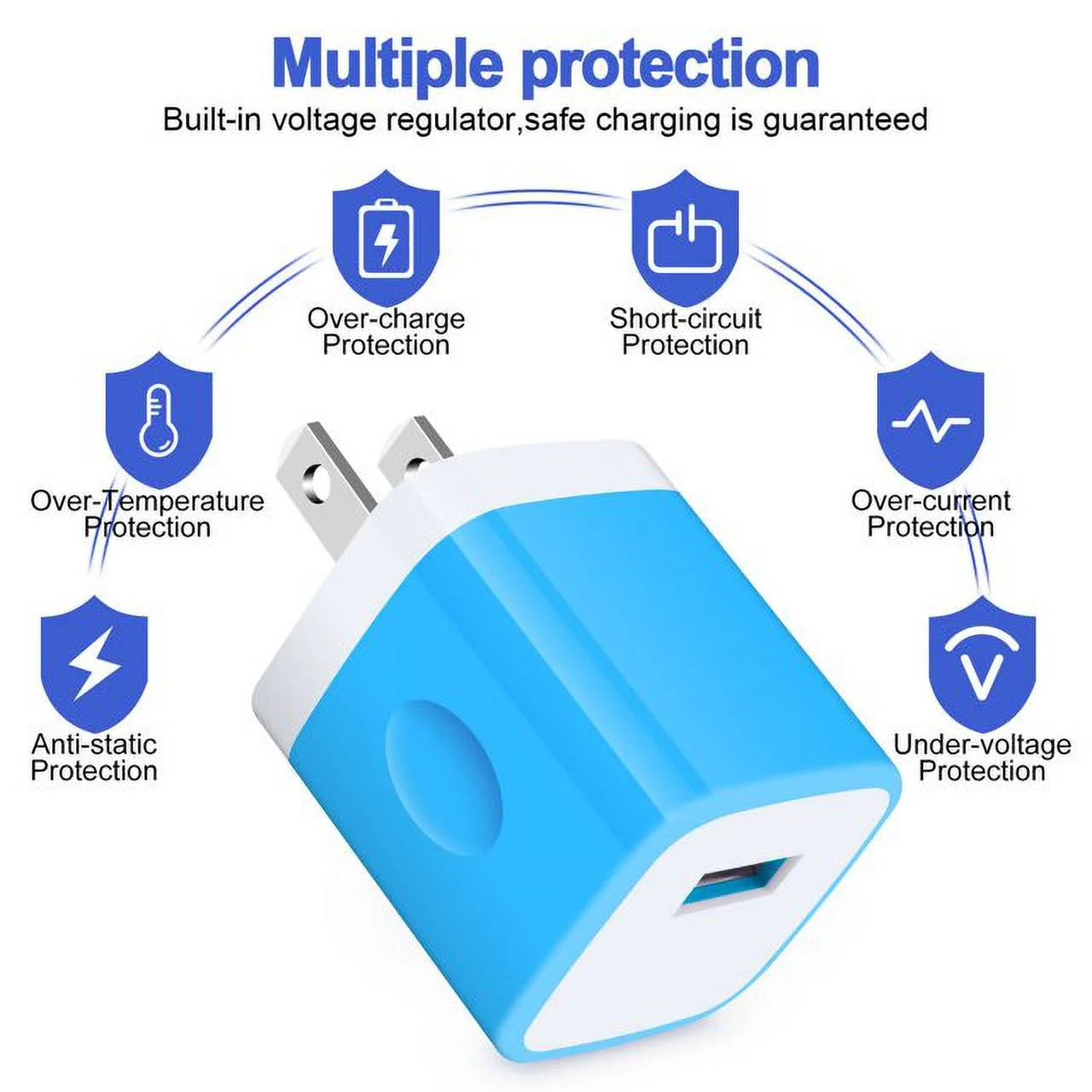 Charging Block,Type C Charger Block Fast Charging  3PCS 1A/5V Usb Wall Charger Block Adapter Plug with 3PCS Type C Charging Cables 6Ft USB C Cable High Speed Android Charger Phone Cords Type C