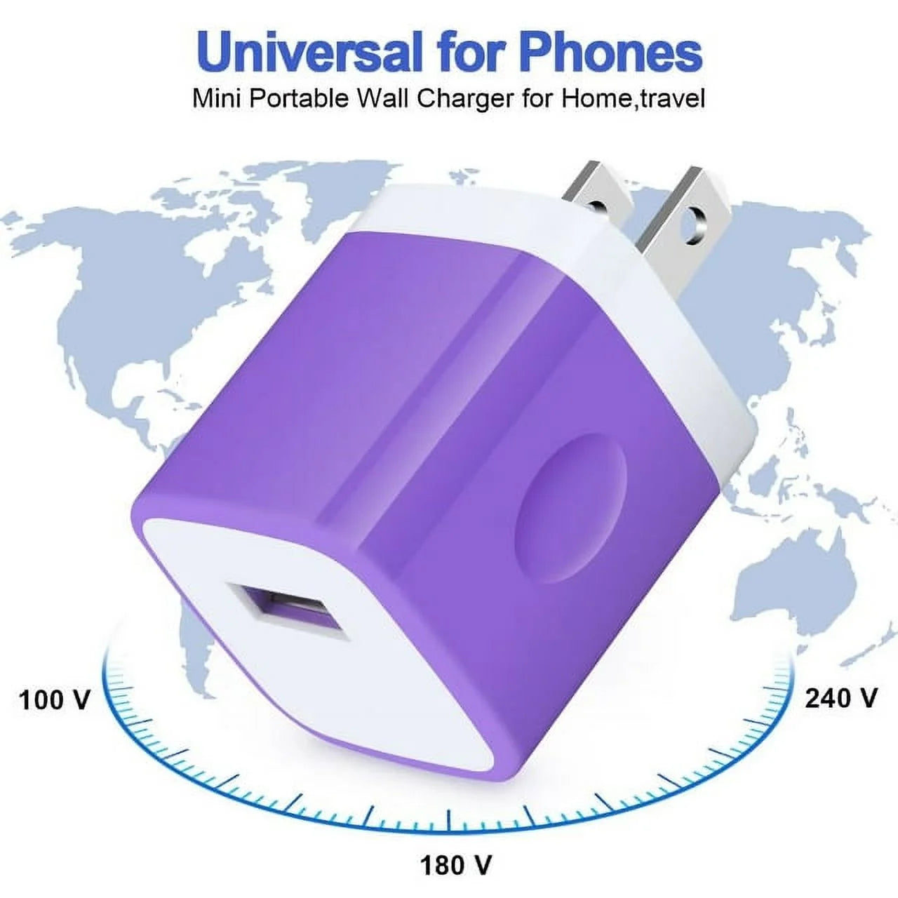 Charging Block,Type C Charger Block Fast Charging  3PCS 1A/5V Usb Wall Charger Block Adapter Plug with 3PCS Type C Charging Cables 6Ft USB C Cable High Speed Android Charger Phone Cords Type C