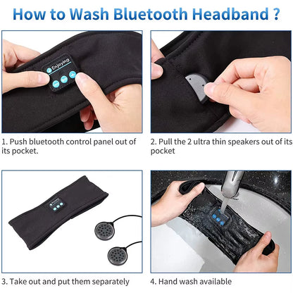 Bluetooth 5.0 Earphones Sports Sleeping Headband Elastic Wireless Headphones Music Eye Mask Wireless Headset Headband